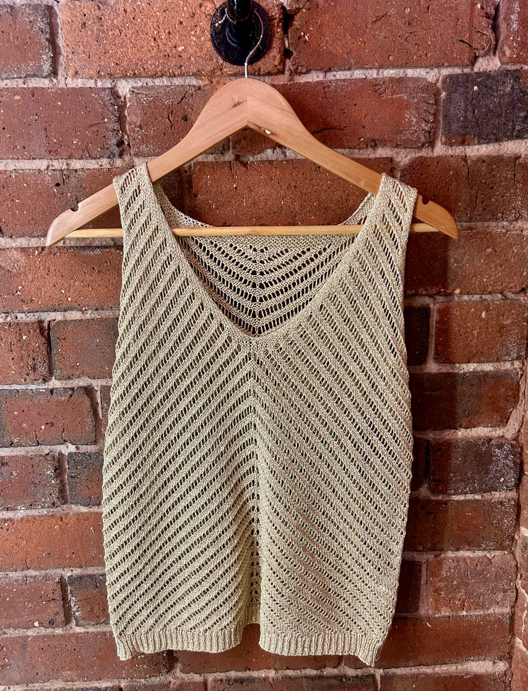 Gold Lurex Chevron Vest