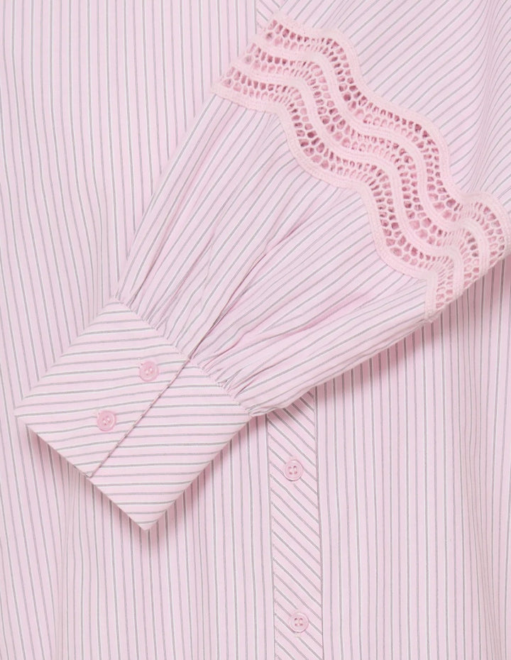 Fransa Fryara Shirt, Silver Pink Stripe