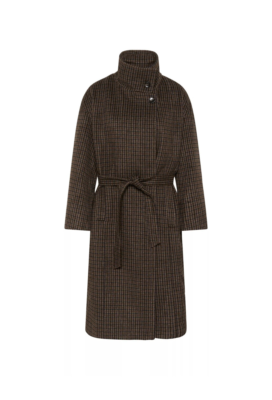 Saint Tropez Silja Coat, Tan Brown Check