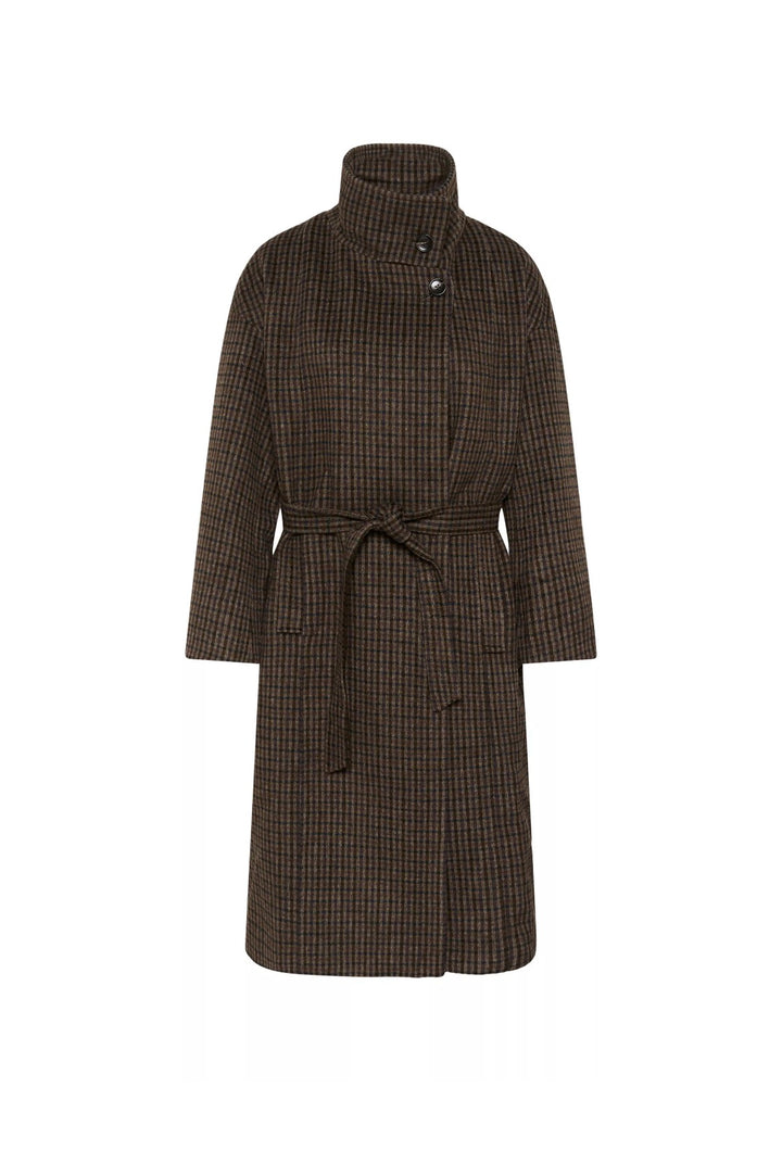Saint Tropez Silja Coat, Tan Brown Check