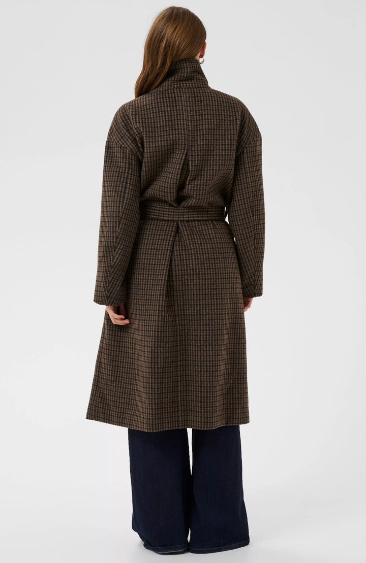 Saint Tropez Silja Coat, Tan Brown Check