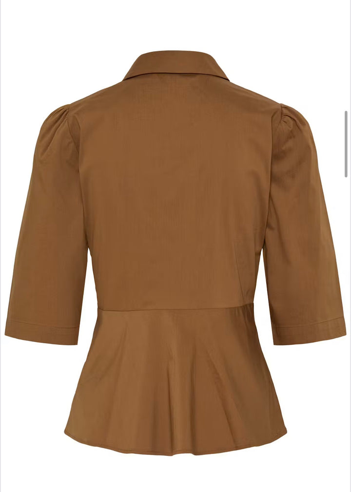Byoung Byissali Peplum Shirt, Sepia