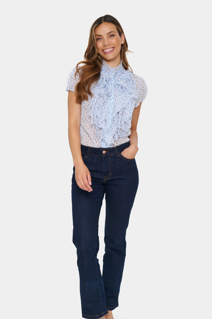 Saint Tropez Lilja Crinkle Shirt, Heather Nightsky Harts