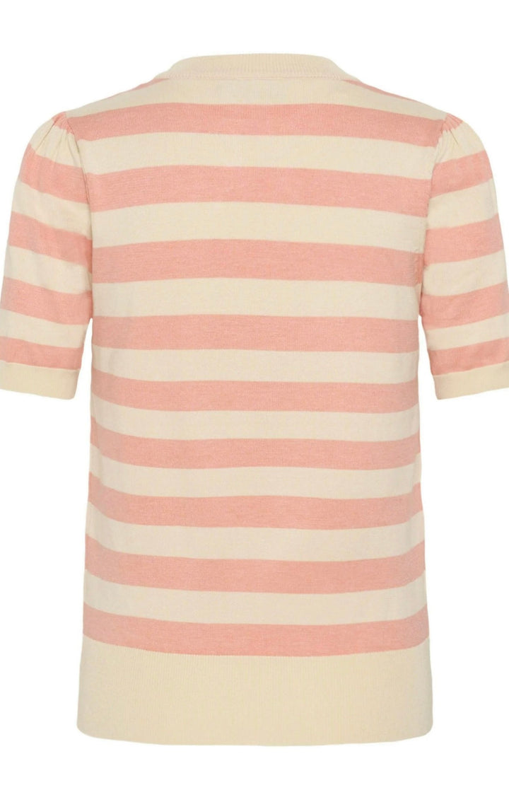 Saint Tropez Mila SS Block Stripe Pullover, Blooming Ivory