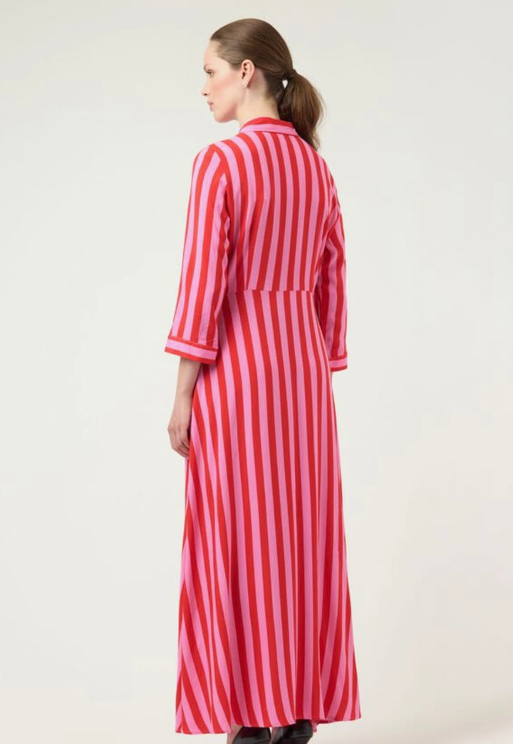 YAS Savanna Dress, Red and Pink Stripe