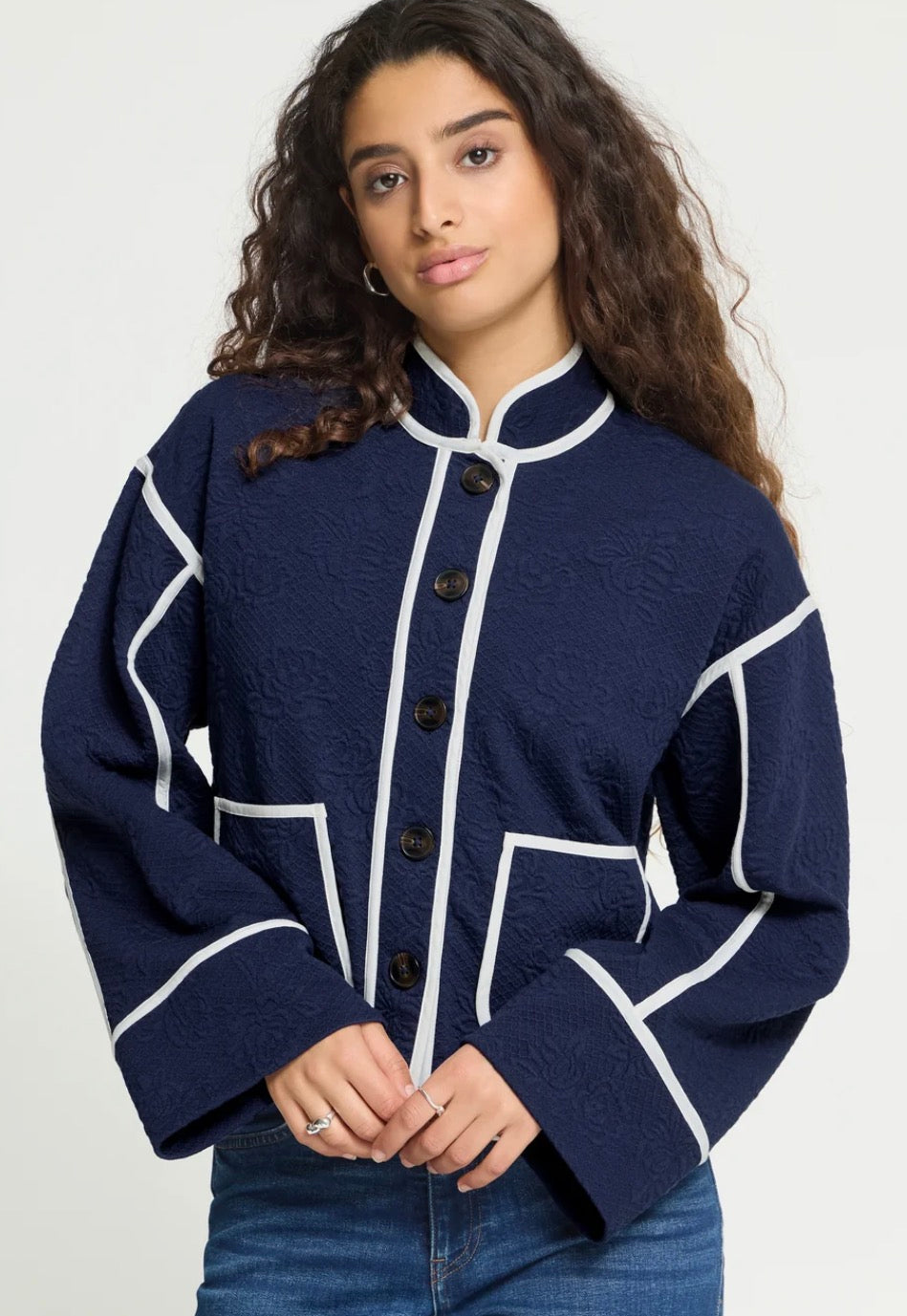 Ichi IhKate Quilted Jacket, Maritime Blue