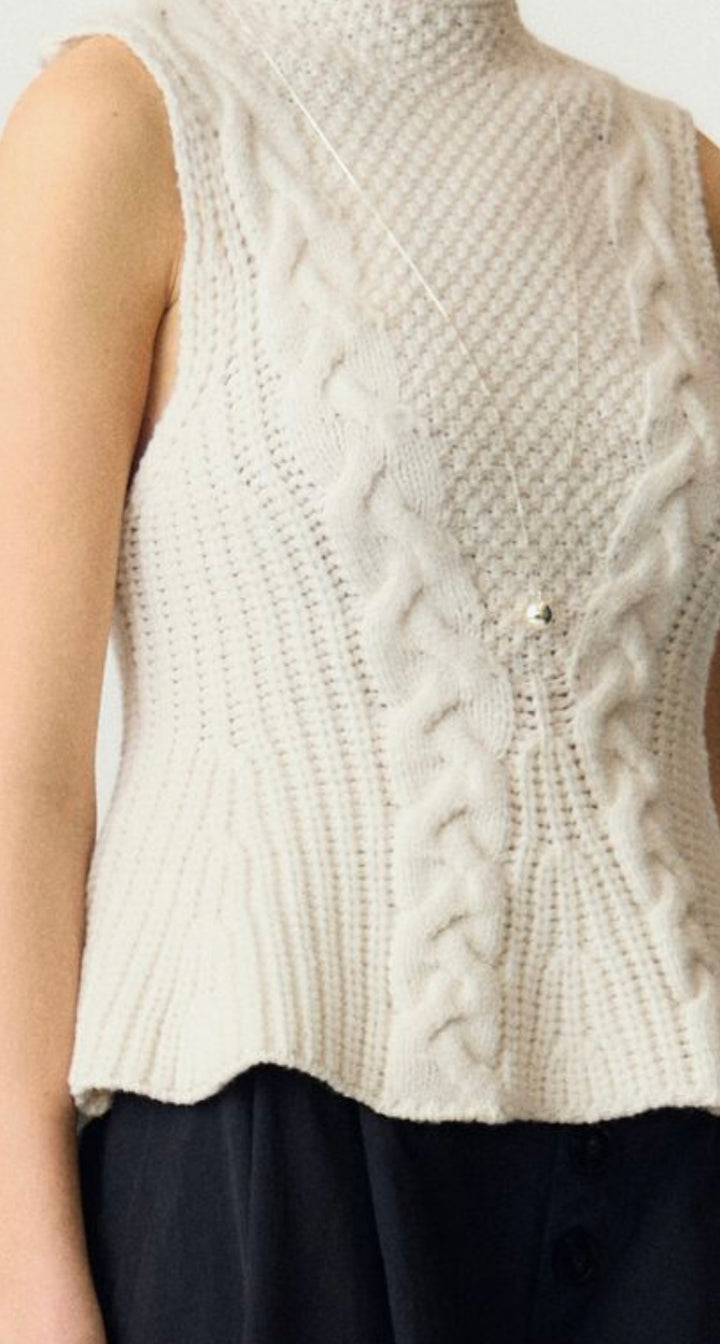 Yas Peppa SL Knit Top, Pristine