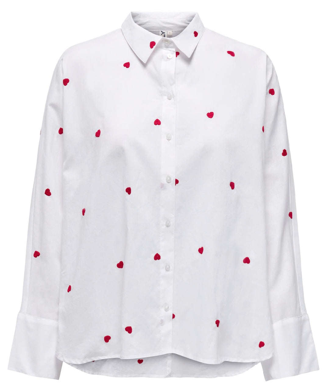 Only OnlNew Heart Shirt, White/Red