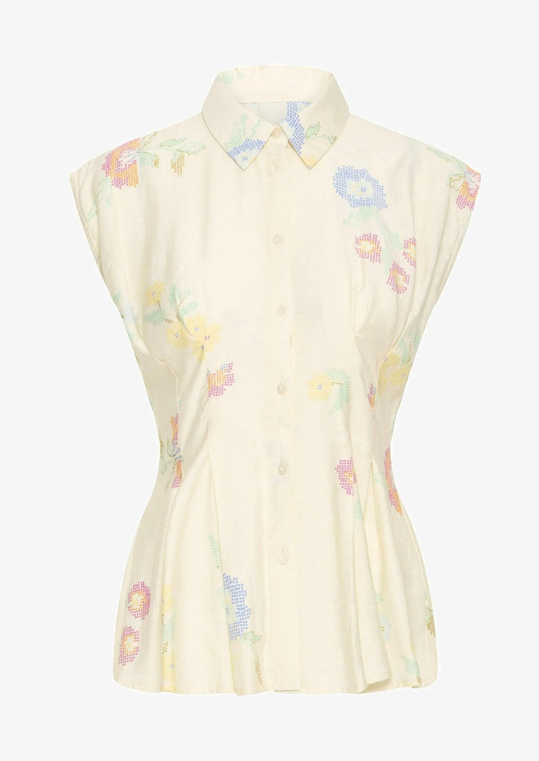 Ichi Ginni Shirt, Cross Stitch Flowers