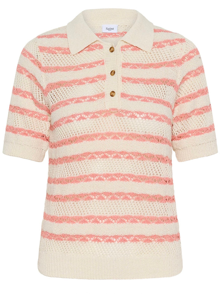 Saint Tropez Rosetta Pullover, Stripe Blooming Dahlia