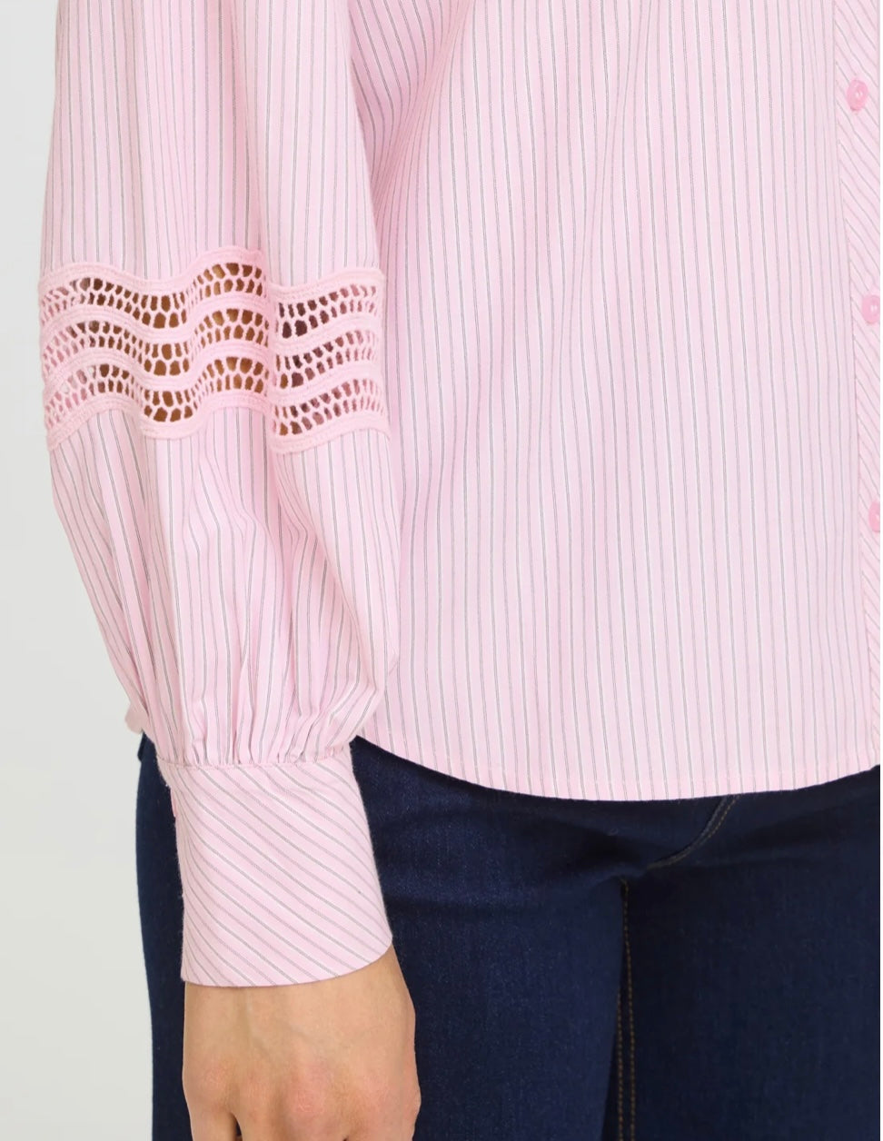 Fransa Fryara Shirt, Silver Pink Stripe