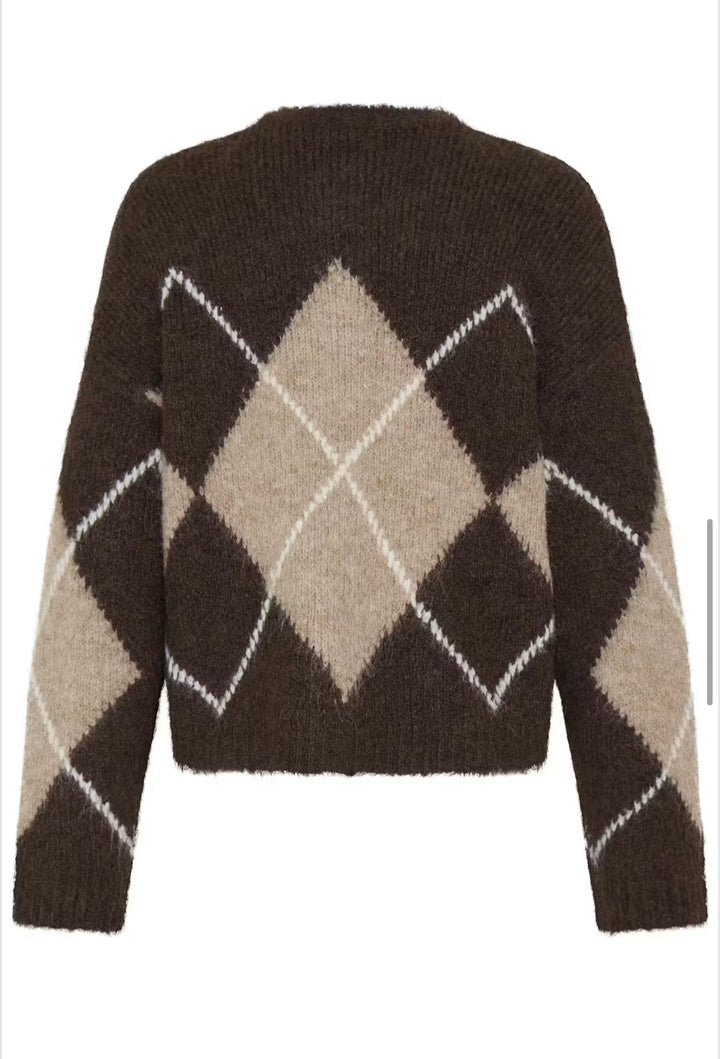 Fransa FrCharleen Cardigan, Hot Fudge check