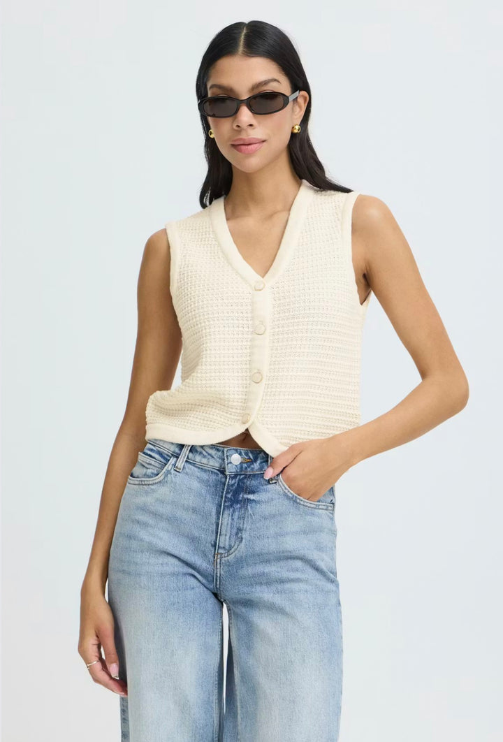 Byoung ByMikala Short Waistcoat, Birch