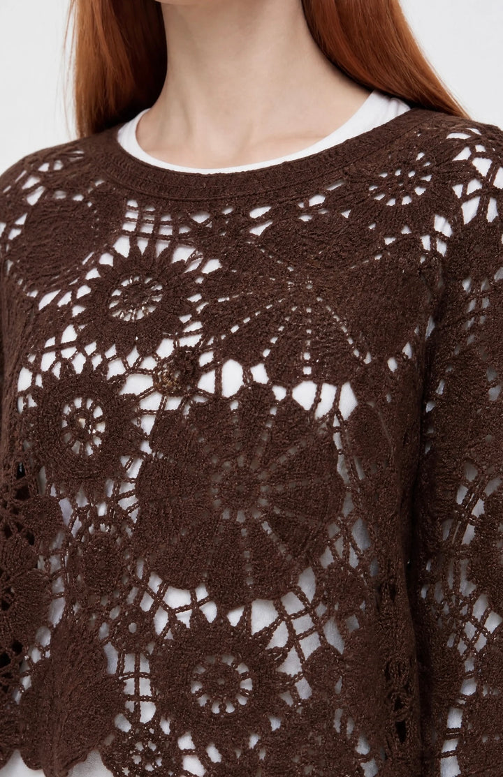 Only Yvonne L/S Top, Coffee Bean
