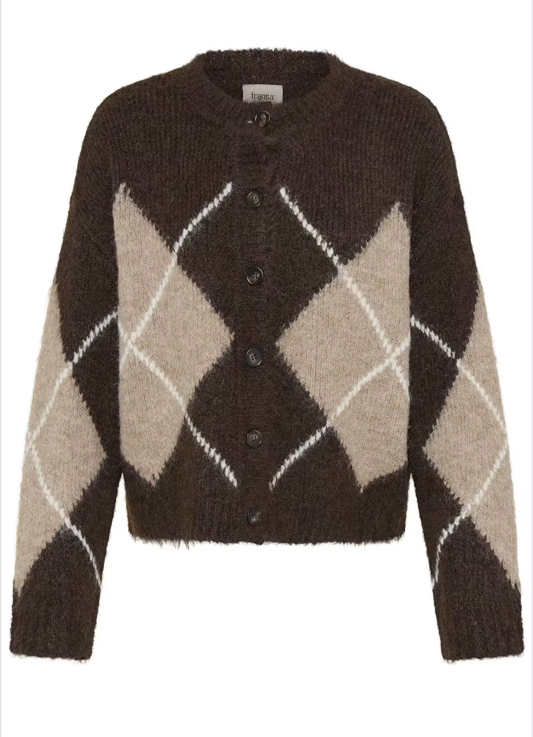 Fransa FrCharleen Cardigan, Hot Fudge check
