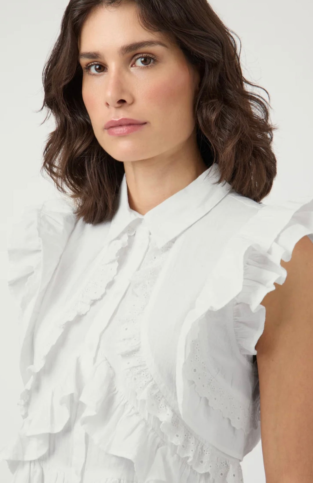 YAS Noro Sleeveless Shirt, Star White