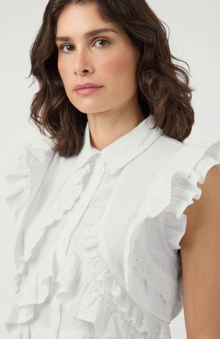 YAS Noro Sleeveless Shirt, Star White
