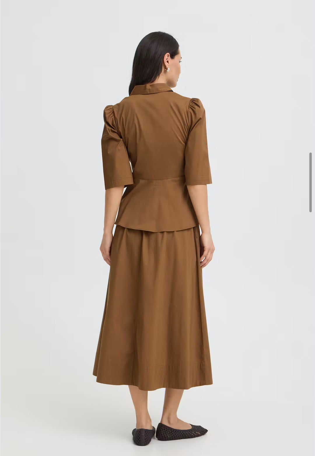 Byoung Byissali Peplum Shirt, Sepia