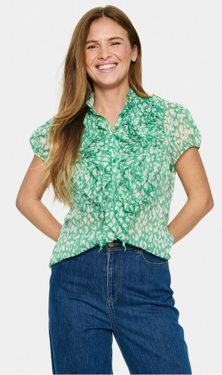 Saint Tropez Lilja Crinkle Shirt, Jelly Bean Ice Leopard