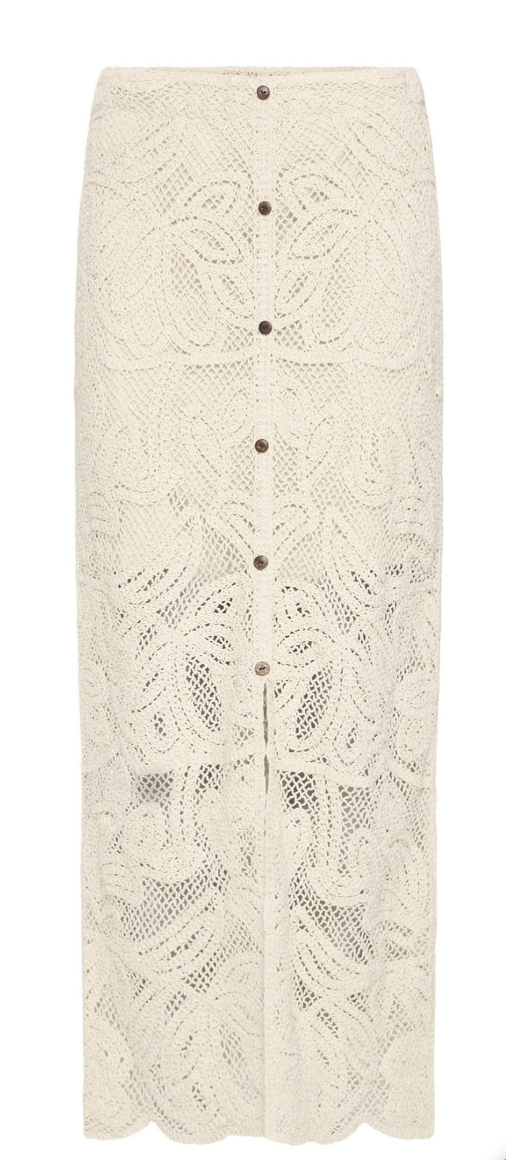 Fransa Prim Crochet Skirt, Oatmeal