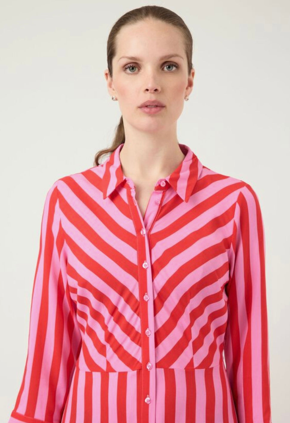 YAS Savanna Dress, Red and Pink Stripe