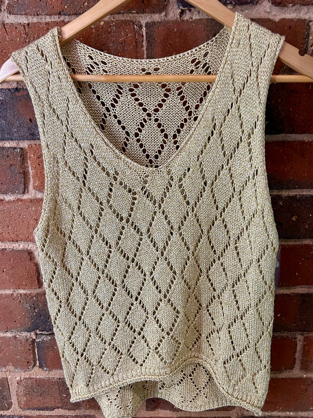 Gold Lurex Diamond Vest