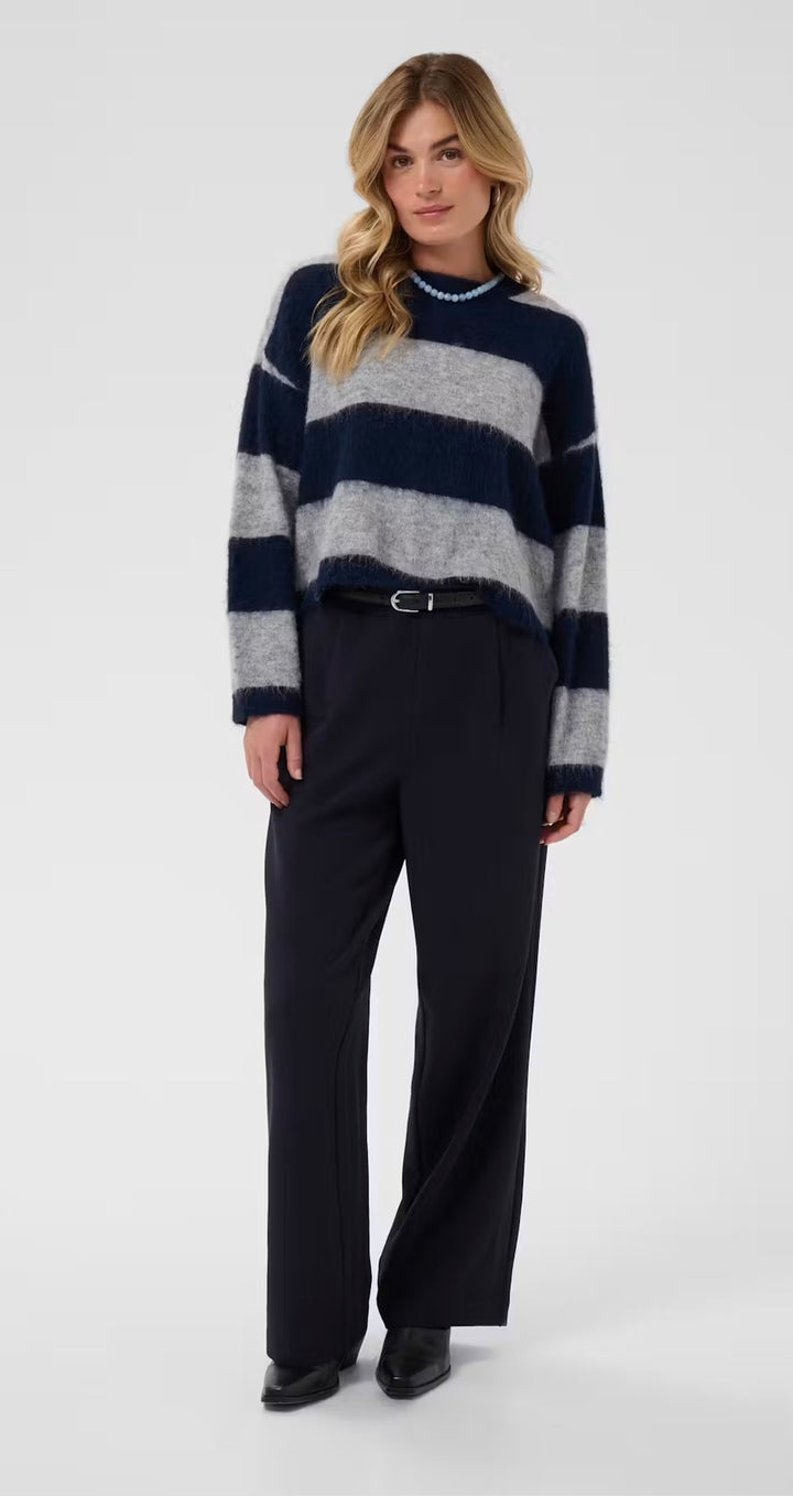 Saint Tropez Tayzie Pullover, Navy Grey Stripe