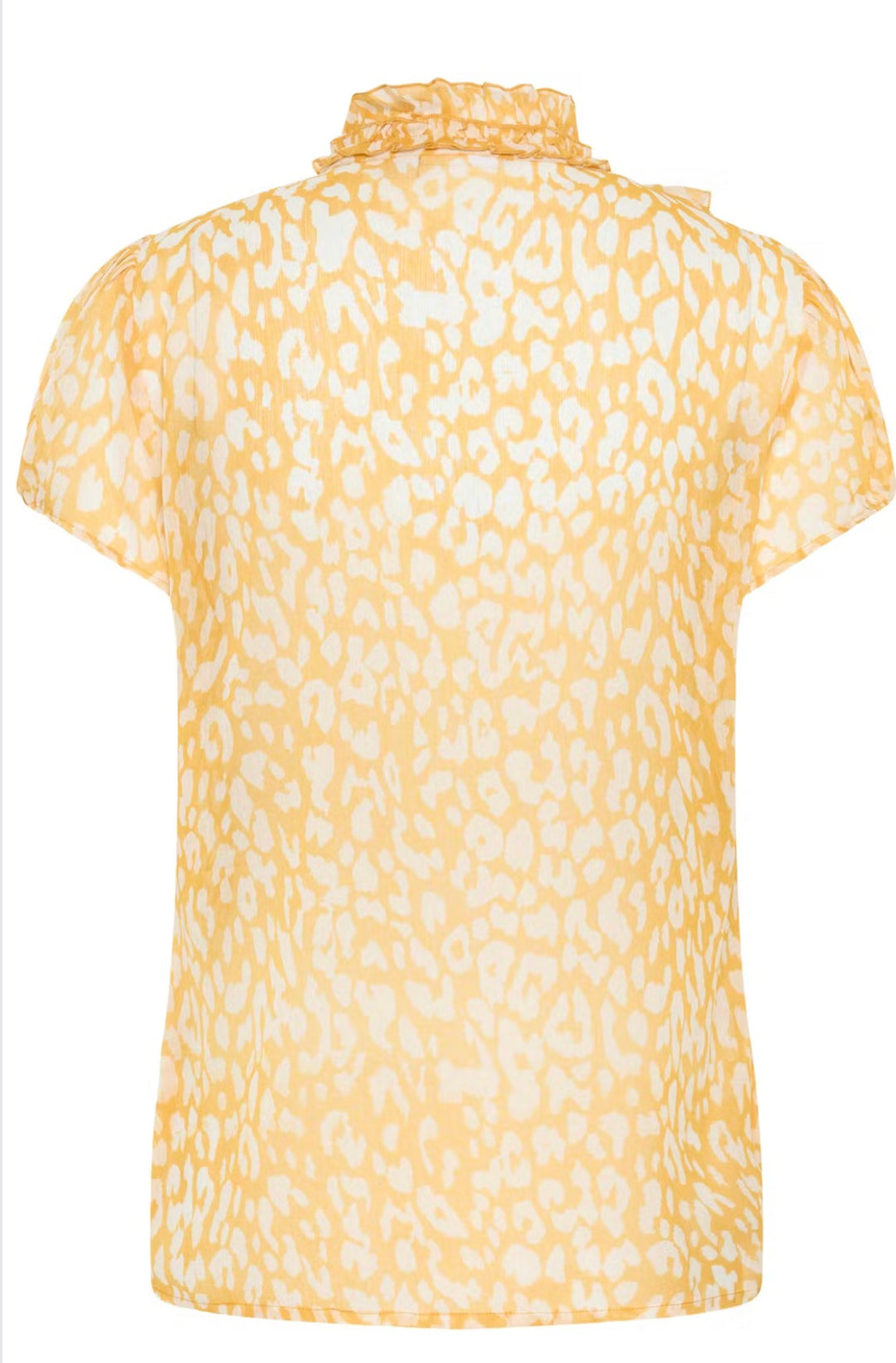 Saint Tropez Lilja Crinkle Shirt, Golden Apricot Leopard