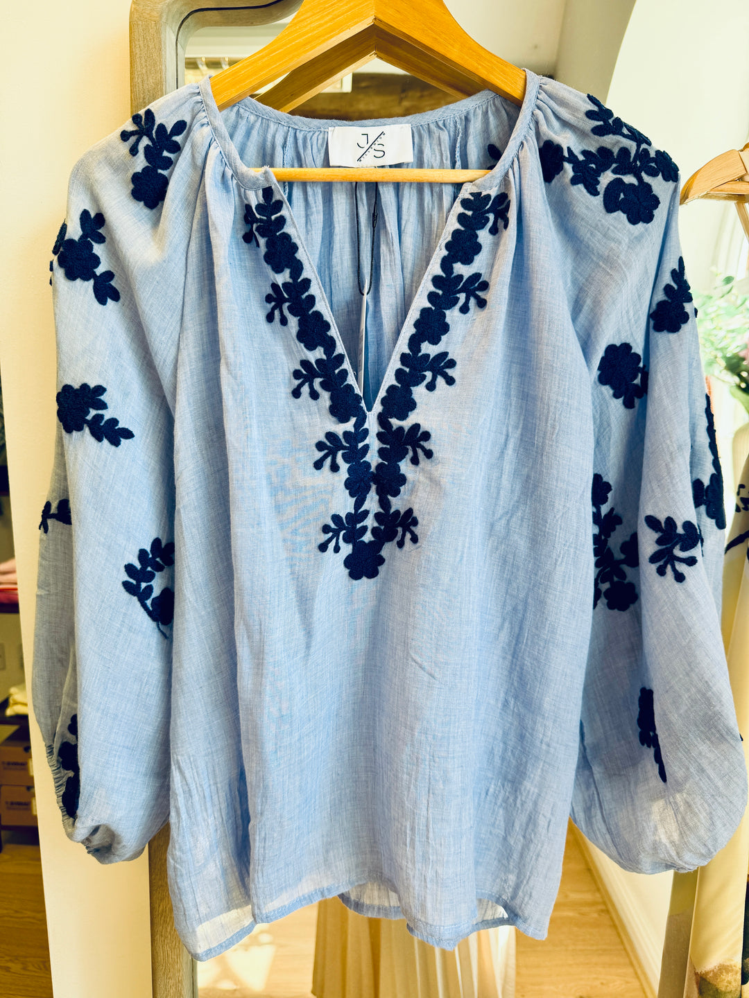 Blue & Navy Embroidered Shirt