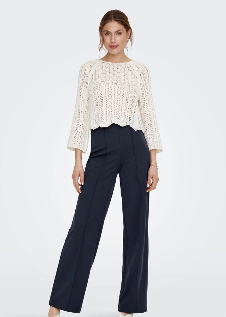 Only Nola Crochet Pullover, Cloud Dancer