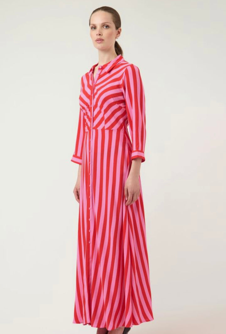 YAS Savanna Dress, Red and Pink Stripe