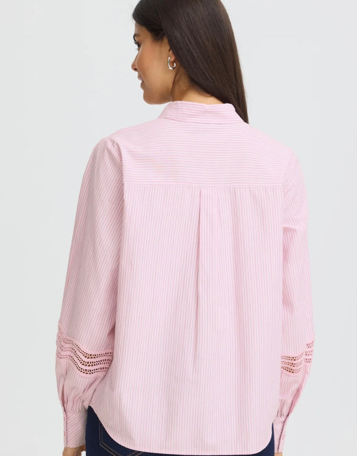 Fransa Fryara Shirt, Silver Pink Stripe