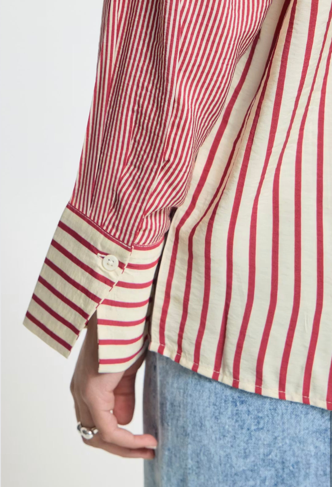 Ichi IHLouri Shirt, Rhododendron/White Stripe