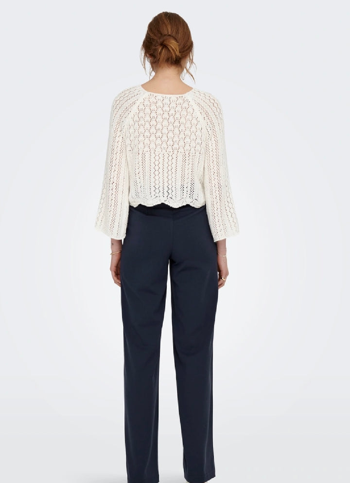 Only Nola Crochet Pullover, Cloud Dancer