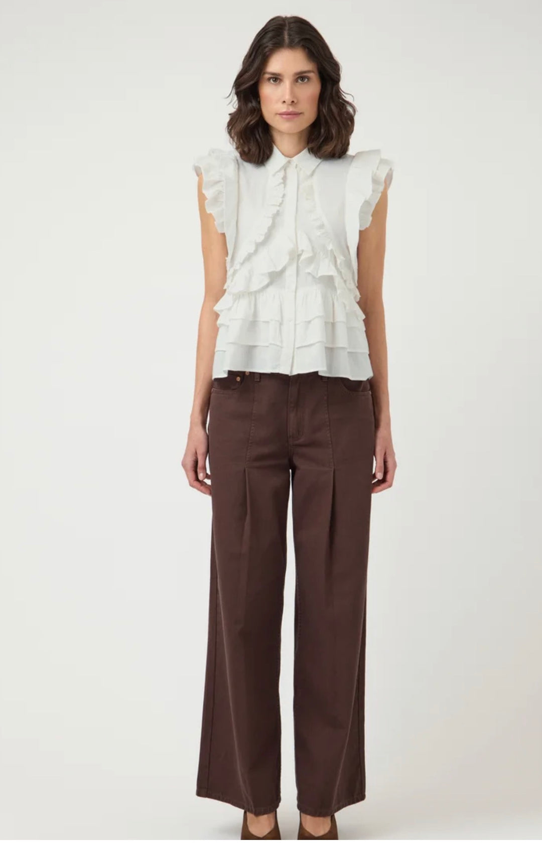 YAS Noro Sleeveless Shirt, Star White
