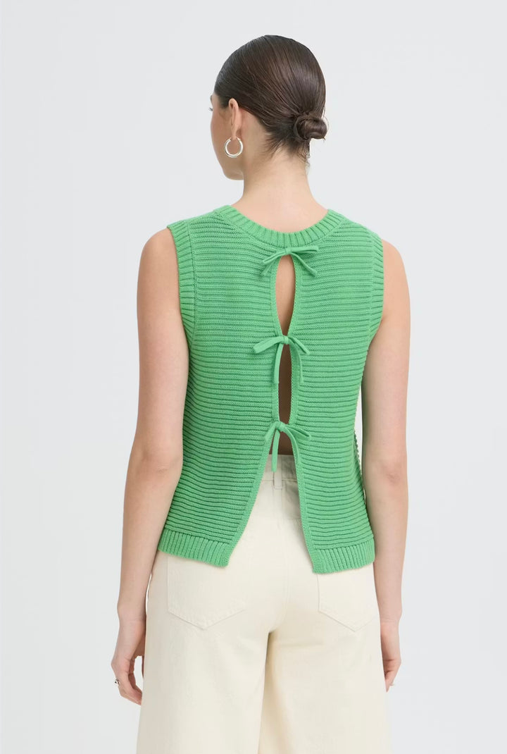 Ichi IhDotties Knit Vest, Greenbriar
