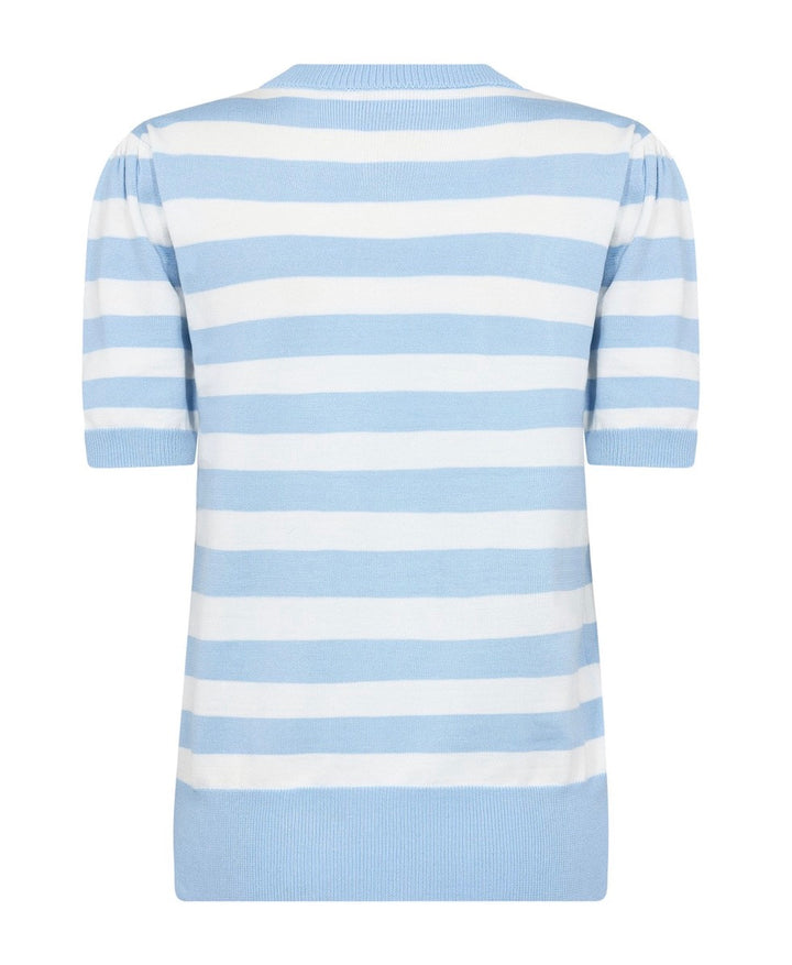 Saint Tropez Mila SS Block Stripe Pullover, Airy Blue Ice