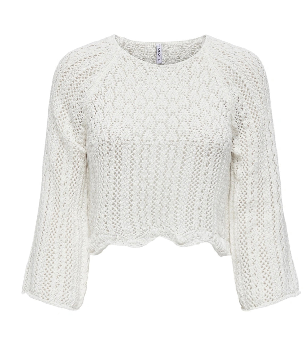Only Nola Crochet Pullover, Cloud Dancer
