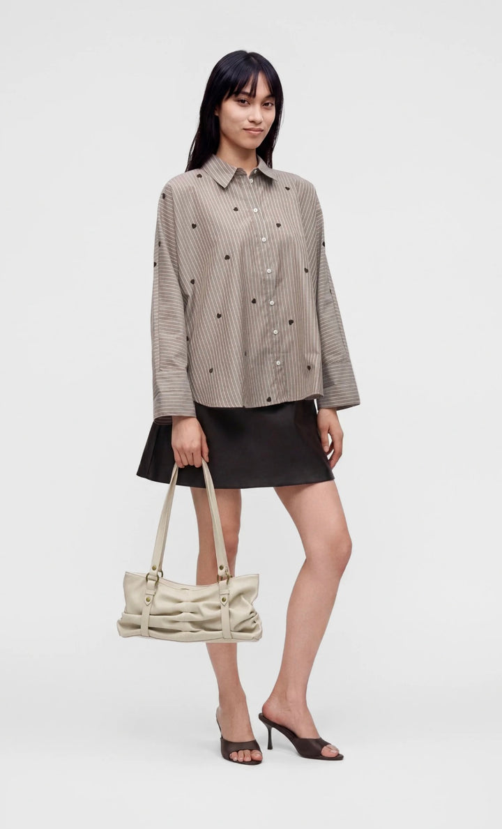 Only New Lina Grace Embellished Shirt, Coffee Bean