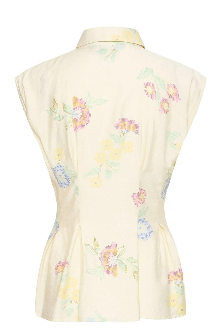 Ichi Ginni Shirt, Cross Stitch Flowers