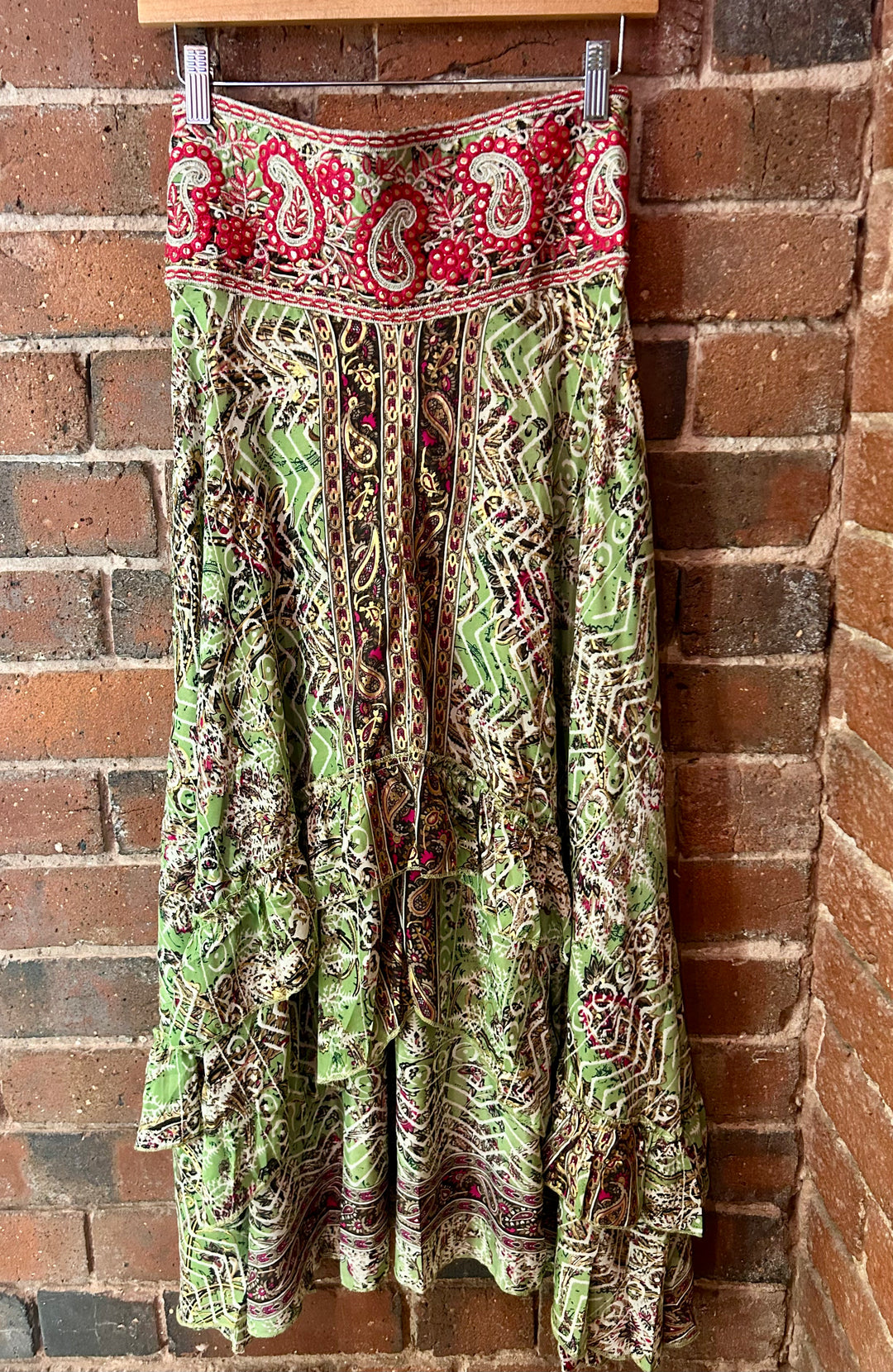 Green Tiered Skirt