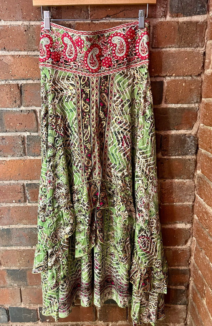 Green Tiered Skirt