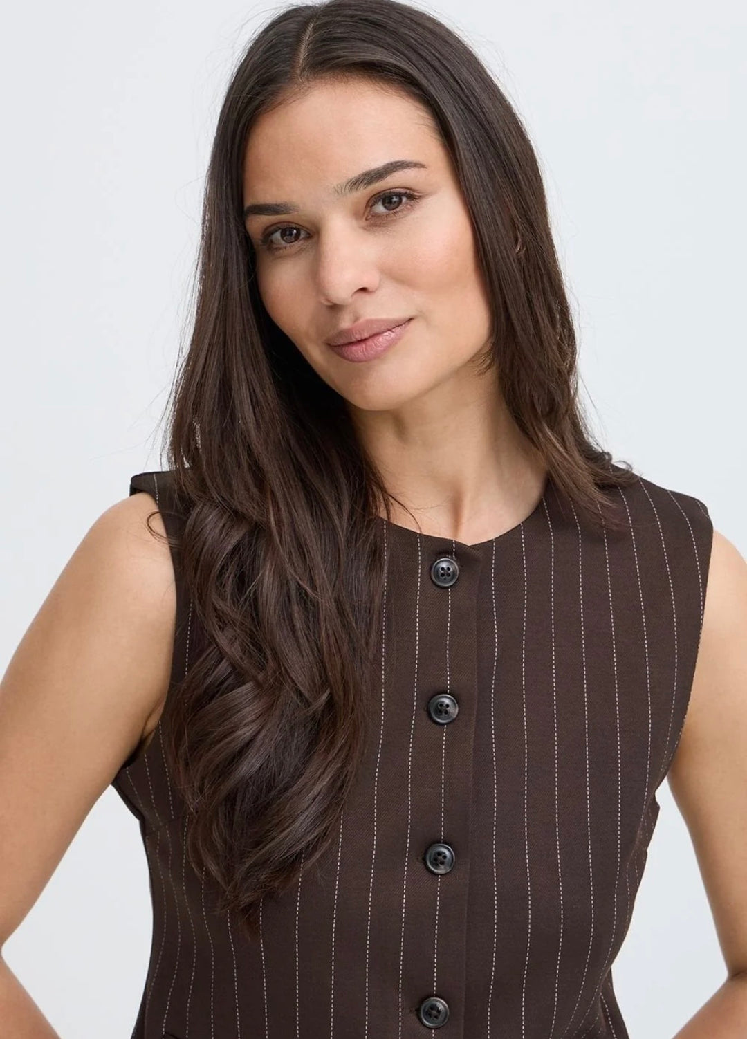 Byoung ByRowan Waistcoat, Java Pinstripe