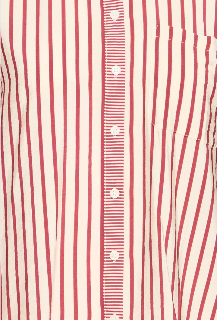 Ichi IHLouri Shirt, Rhododendron/White Stripe