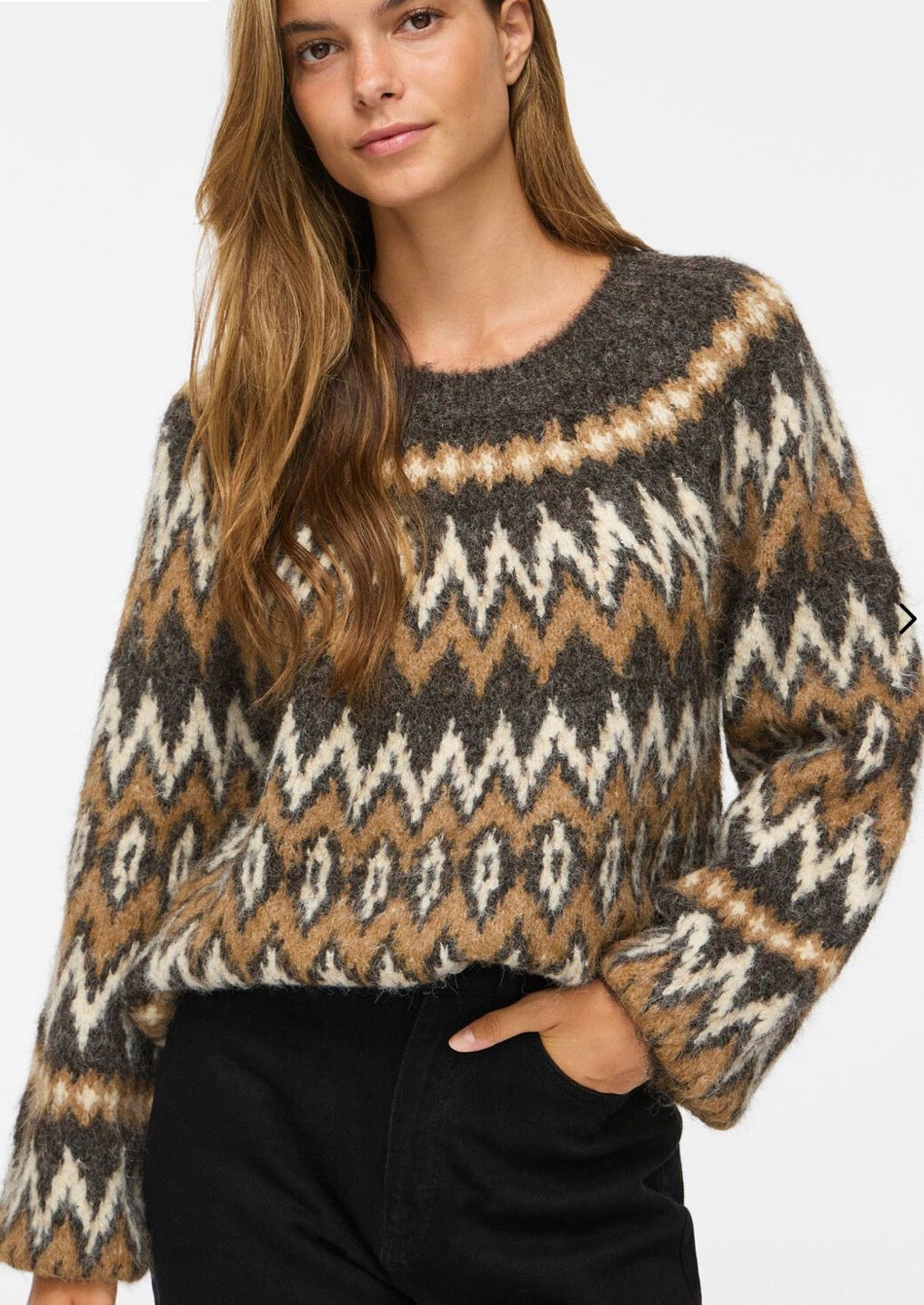 Vila Vibows Jacquard Knit, Coffee Bean
