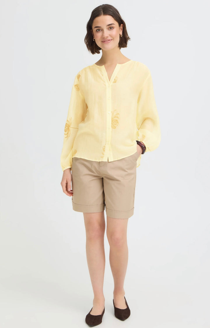 Fransa Frwina Shirt, Pastel Yellow