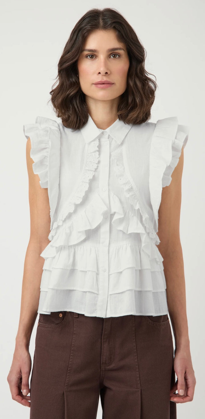 YAS Noro Sleeveless Shirt, Star White