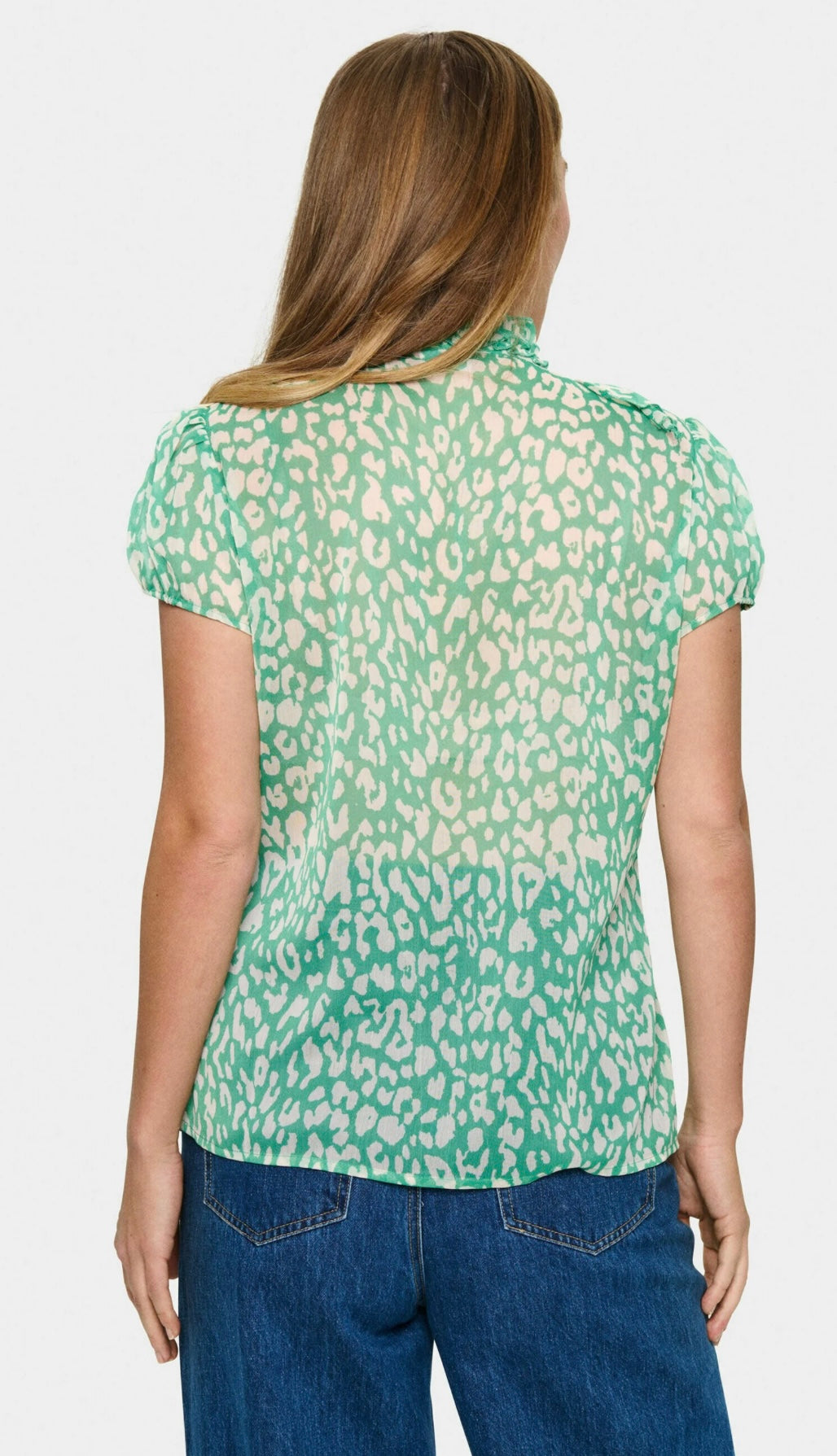 Saint Tropez Lilja Crinkle Shirt, Jelly Bean Ice Leopard