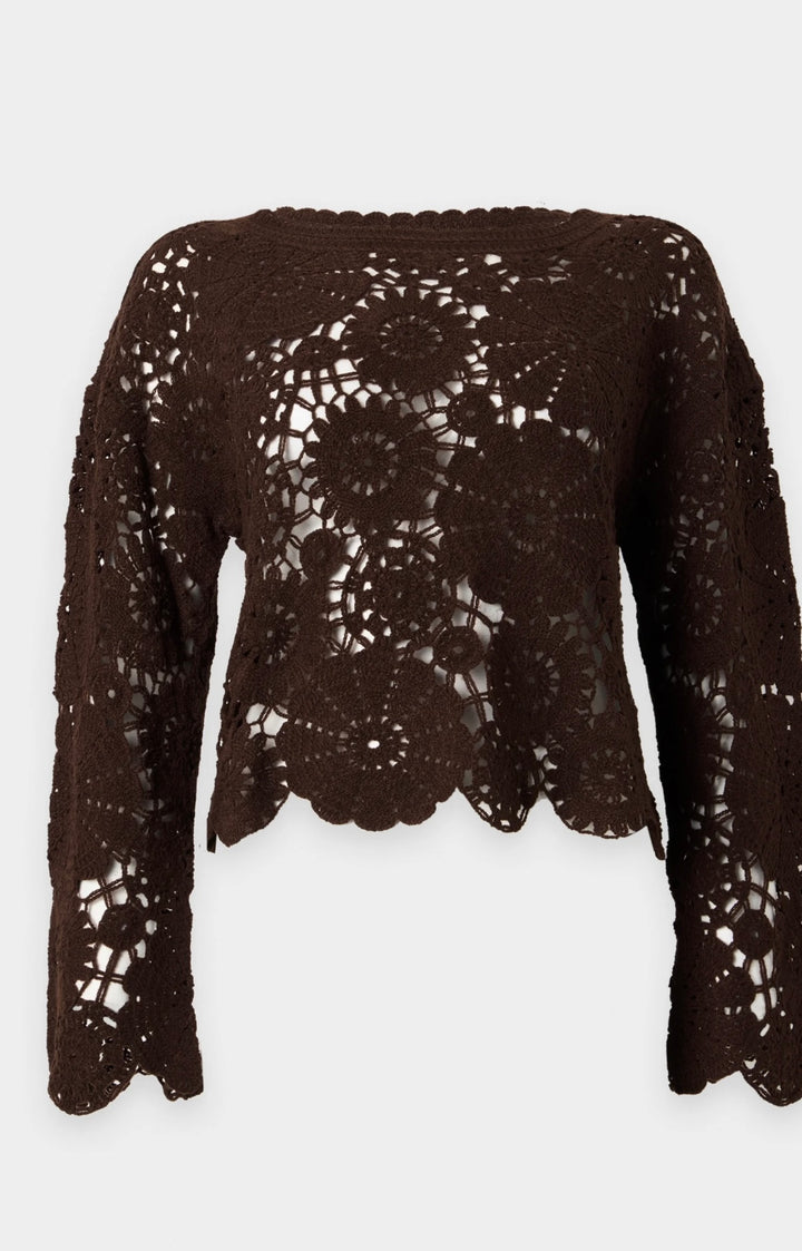 Only Yvonne L/S Top, Coffee Bean
