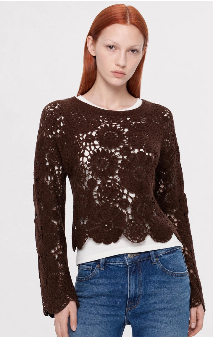 Only Yvonne L/S Top, Coffee Bean